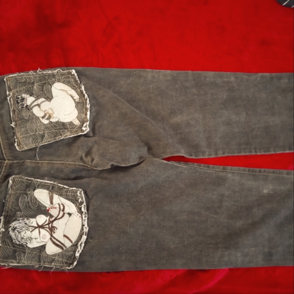 Geisha bondage embroidered Jeans